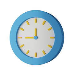 blue circle clock 3d icon.