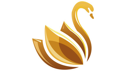 Abstract golden Swan