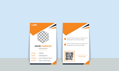 Modern Identity Card With Gradient Blue Navy Abstract Liquid. Abstract Geometric Blue Id Card Design, Professional Identity Card Template Vector. professional corporate id card template,clean id card