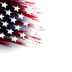 Abstract white composition with USA flag silhouette, design element.