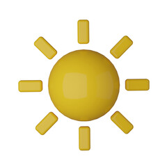 3d yellow sun icon.