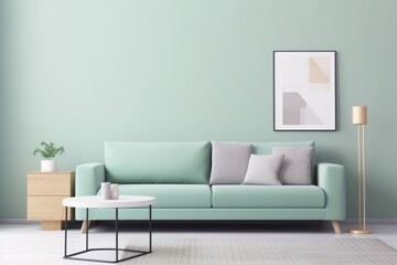 interior background decoration couch pillow floor lounge house cushion apartment comfortable indoor. Generative AI. Generative AI