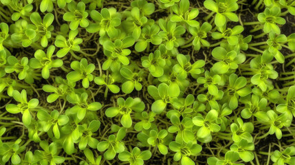 Fototapeta na wymiar Close-up view of green germinated sprouts. Generative AI