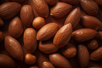 Fresh almonds seamlessly put together. Created with Generative AI Technology.