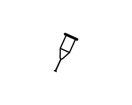 Crutch Disability Icon Vector Symbol Illustration Isolated.