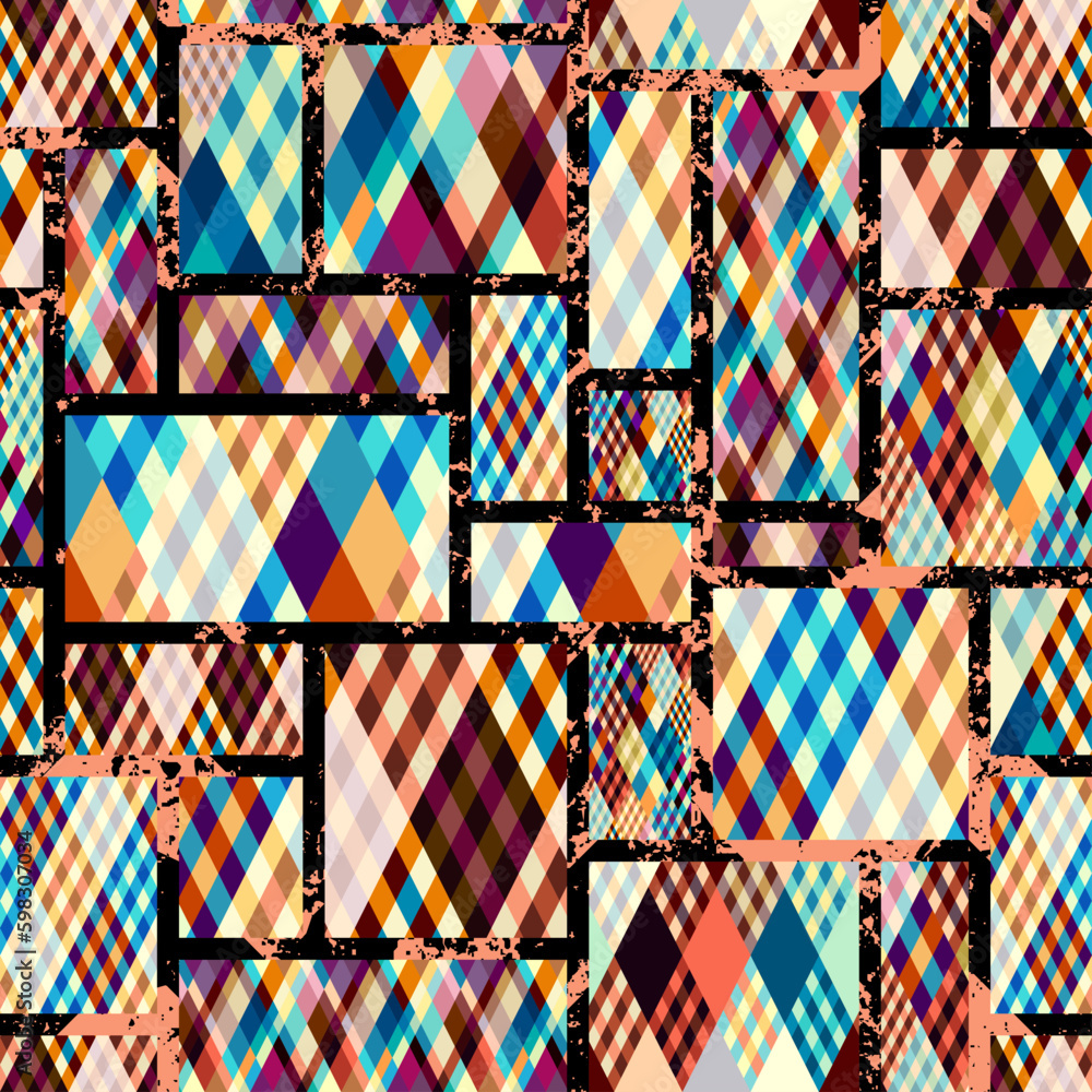 Poster Argyle seamless vector pattern background. Pattern of a rhombuses.