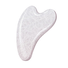 Gua sha for face and body massage made of natural stone, white agate, rose quartz. Concept for skin care, self-care. Trendy vector illustration.