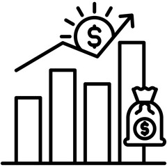 Profit Icon. Investment Increase Symbol. Line Icon Vector Stock 