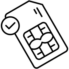 simcard icon. phone chip symbol. line icon vector stock