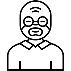 grandfather icon. old people man symbol. line icon vector stock