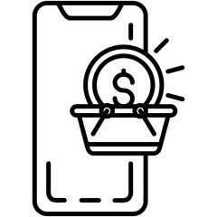 Commerce Icon. Online Store Retail Symbol. Line Icon Vector Stock 