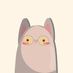 Cute animal baby face posters set vector illustration. Hand drawn nursery character card collection for graphic, print, card or poster. Trendy scandinavian funny kid design.