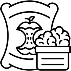 Compost Icon. Bio Degradable Symbol. Line Icon Vector Stock 