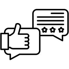 Review Icon. Customer Satisfaction Check Symbol. Line Icon Vector Stock 