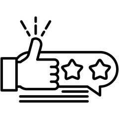 Review Icon. Customer Satisfaction Check Symbol. Line Icon Vector Stock 