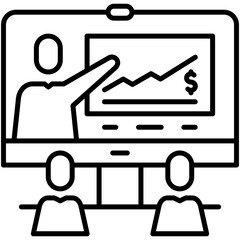 Training Icon. Online Video Webinar Symbol. Line Icon Vector Stock 