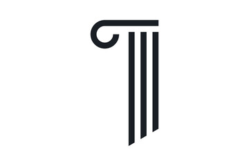 Simple elegant law firm logo , justice logo , black and white background