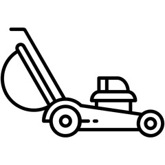 mower icon. plant gardening agriculture symbol. line icon vector stock
