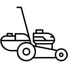 mower icon. plant gardening agriculture symbol. line icon vector stock