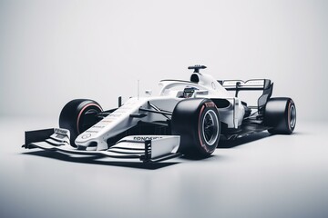 White background, 3D F1 racing car. Generative AI