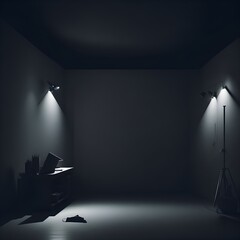 room with spotlights