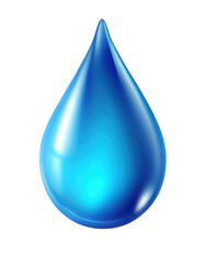 Blue water drop icon on transparent background, created with generative AI