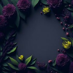 background with roses and butterflies