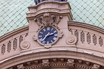 Black Dial Clock Building