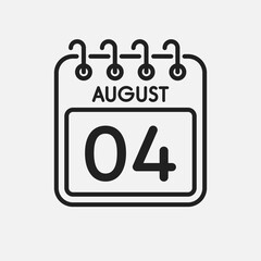 Icon page calendar day - 4 August