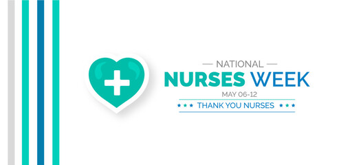 National Nurses Week background or banner design template celebrated in may
