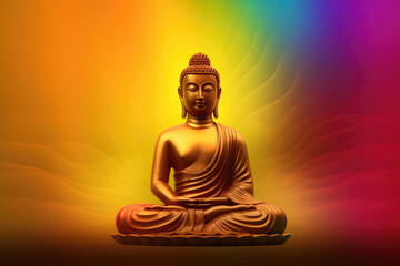 Buddha sitting on a lotus, generative AI