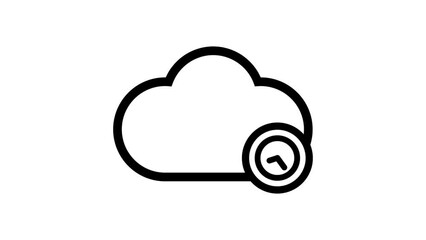 Cloud with Clock, Waiting icon, Animated icon on transparent background, alpha channel included. - Powered by Adobe