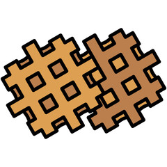 Waffle Icon. Cookie Bake Cake Symbol. Line Filled Icon Vector Stock 