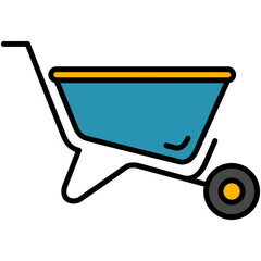 Wheelbarrow Icon. Plant Gardening Agriculture Symbol. Line Filled Icon Vector Stock 