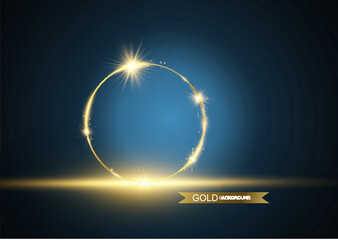 Vector illustration of a gold frame on a background.
