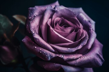 A rose in shades of violet. Generative AI