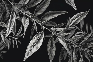 Hand-drawn foliage design. Generative AI