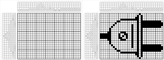 Fototapeta premium Plug Icon Nonogram Pixel Art M_2304003