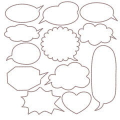 可愛い吹き出し　線画