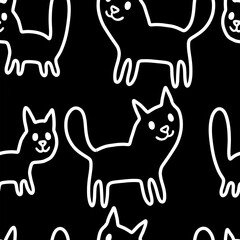 black silhouettes of cats