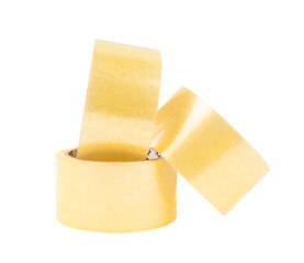 The rolls of adhesive tape. Isolated on white background. Clipping path is saved.