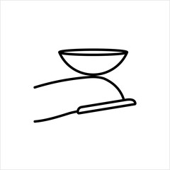 Contact Lens On Finger Tip Icon, Ocular Prosthetic Device Vision Improvement Decoration Thin Lens Placed Directly On The Surface Of The Eye