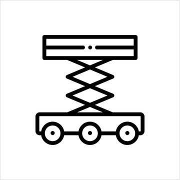 recommend clip art: Extended Scissor Lift Platform Icon, Extension Lift