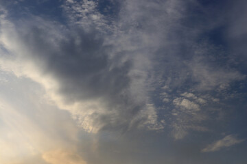 Fototapeta na wymiar Evening sky background. Colorful sunset sky and cloud.