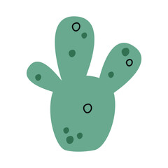 Flat hand drawn vector illustration of cactus