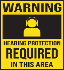 High noise area hearing protection required in this area sign vector eps