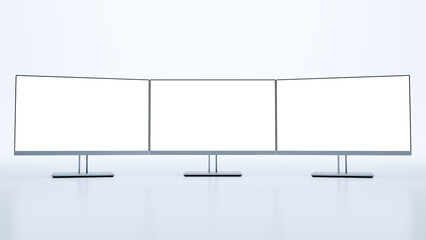 3D render of Computer monitor isolated on white background