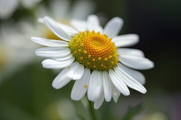 Beautiful chamomile flower close up. Generative AI