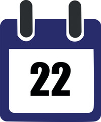 Calendar icon. Calendar design. Day of the month. Day 24nd. Day 24. 