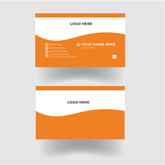 Fototapeta premium orange color business card template, Yellow & black business card design, Modern business card design, Creative business card